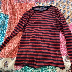 current mood dolls kill striped mesh shirt